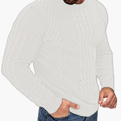Pull torsadé pour homme style décontracté urbain – Manches longues, chic automne/hiver