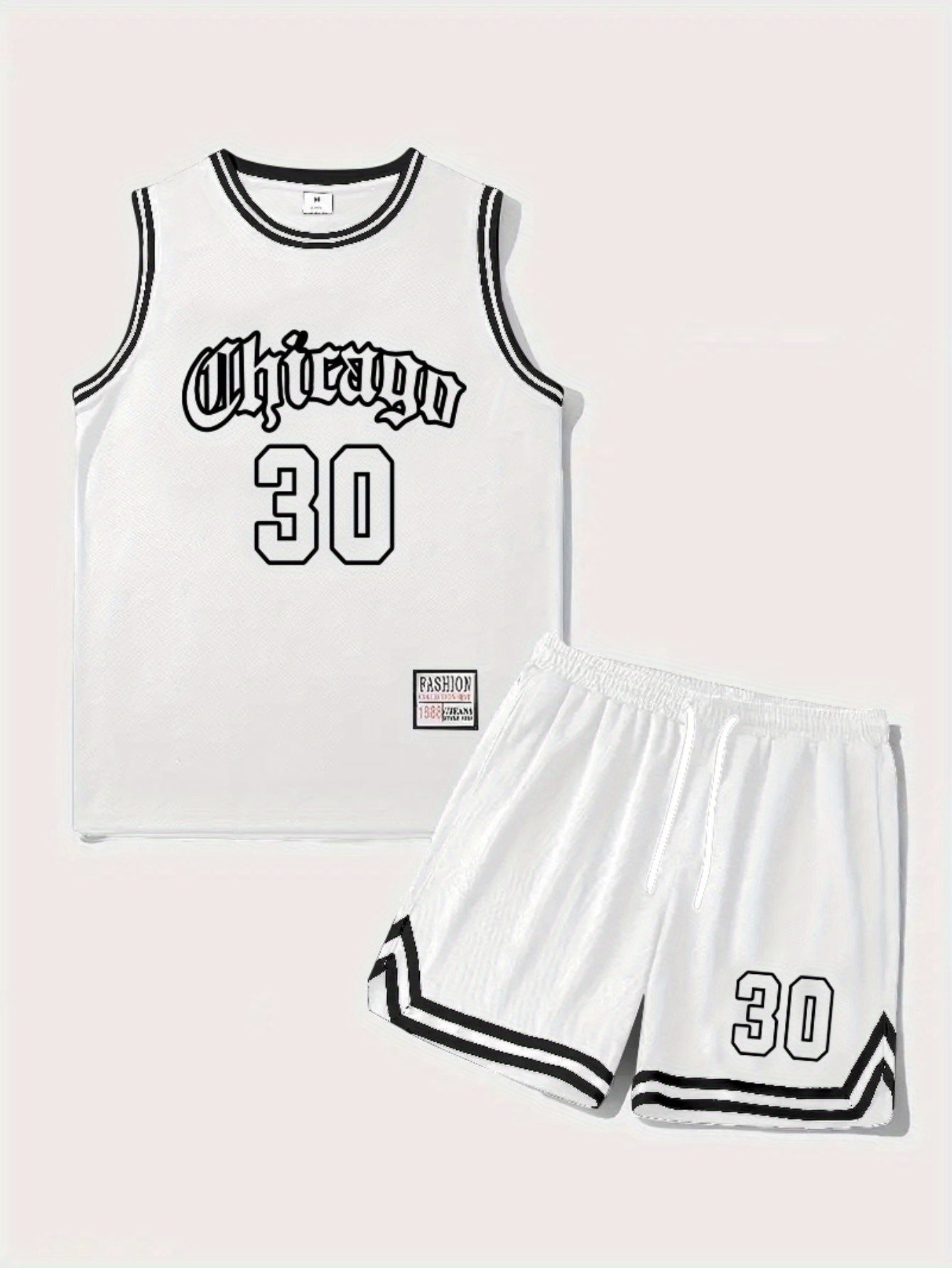 Men's Chicago Style Basketball Tank Top and Shorts Set - Urban Sporty Look