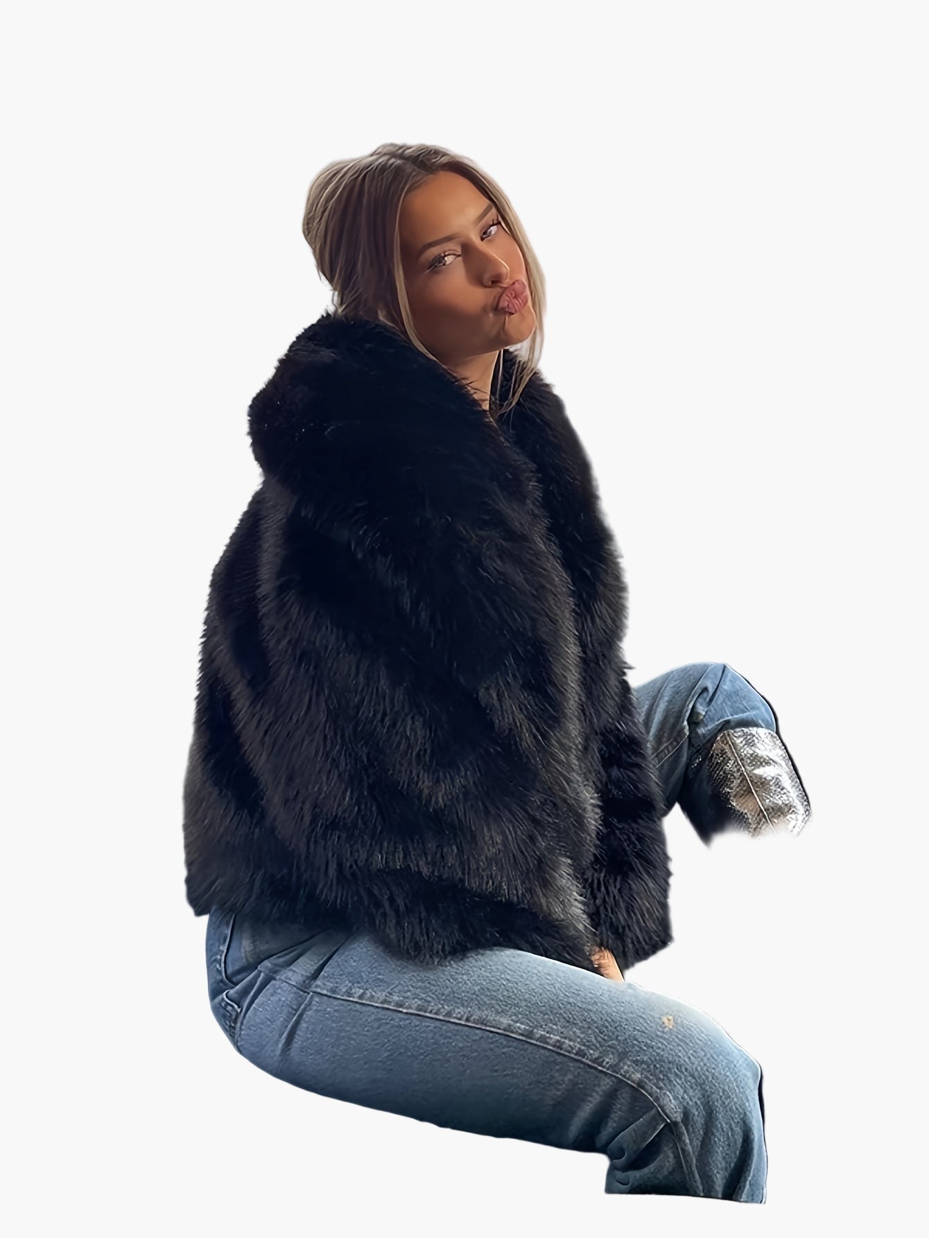 Veste femme style chic fausse fourrure coupe ample pour automne/hiver – Idéale pour look casual et élégant