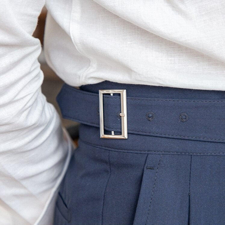 Pantalon habillé taille haute à pinces pour homme – Style élégant et ajusté, idéal affaires et occasions formelles