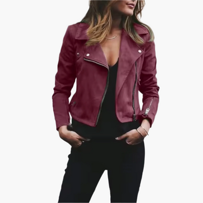 Veste Motard Femme Style Court Élégant pour Look Urbain et Tendance