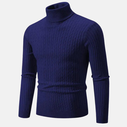 Pull Chaud à Col Roulé Tricoté pour Homme