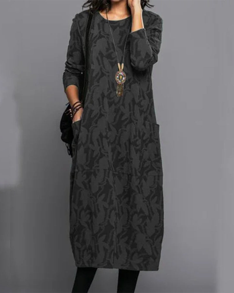 Robe Décontractée Élégante Femme Style Oversize Automne Hiver à Poches