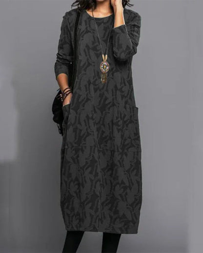 Robe Décontractée Élégante Femme Style Oversize Automne Hiver à Poches