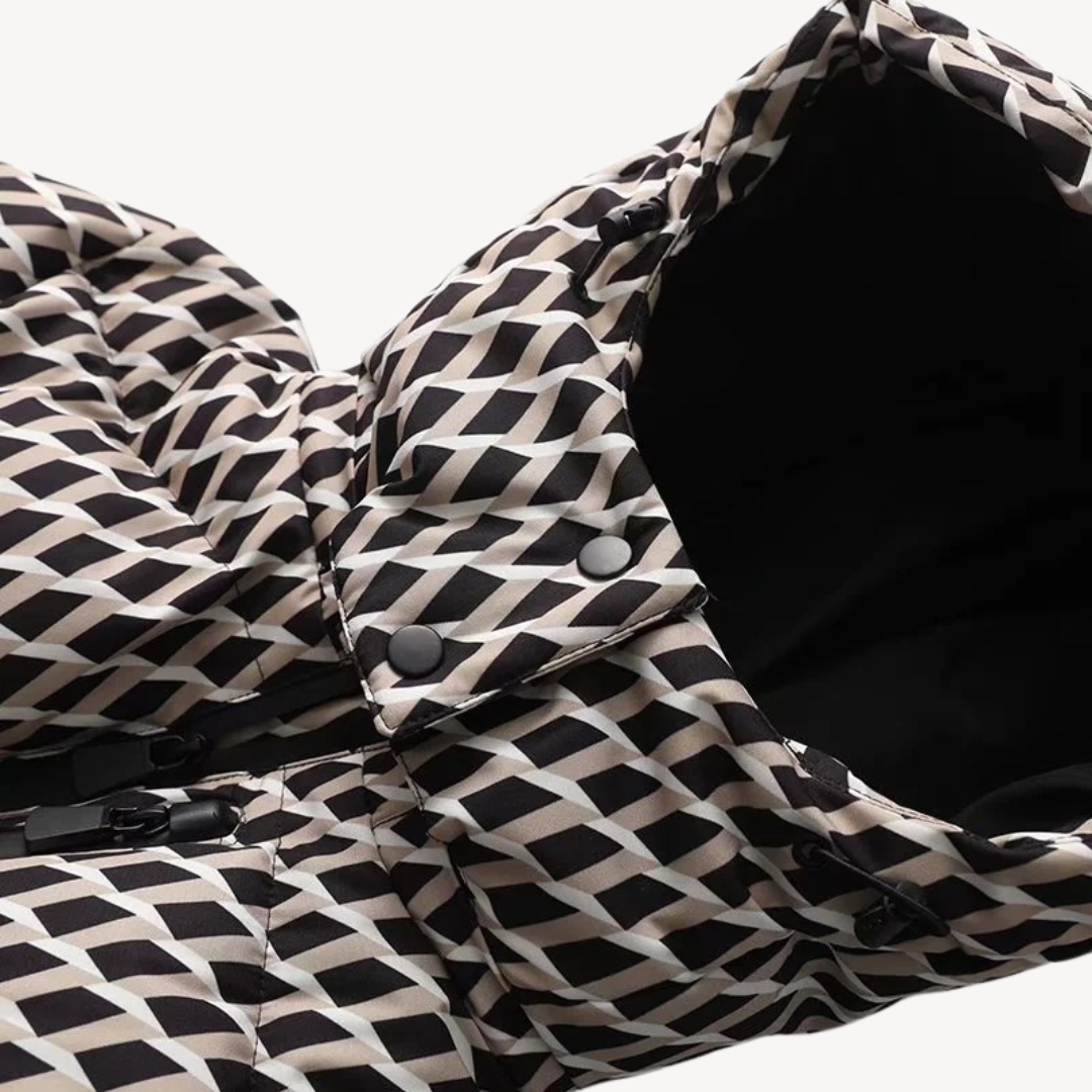 Veste doudoune femme élégante à capuche et ceinture – Style moderne pour l’hiver