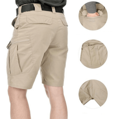 Men's Waterproof Tactical Shorts Military Style Multi-Pocket for Hiking and Outdoor Activities