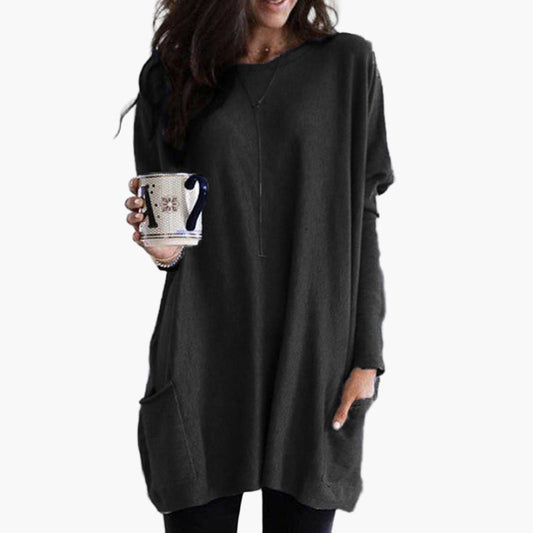 Robe pull longue décontractée pour femme – style ample et confortable, idéal pour l’automne et l’hiver