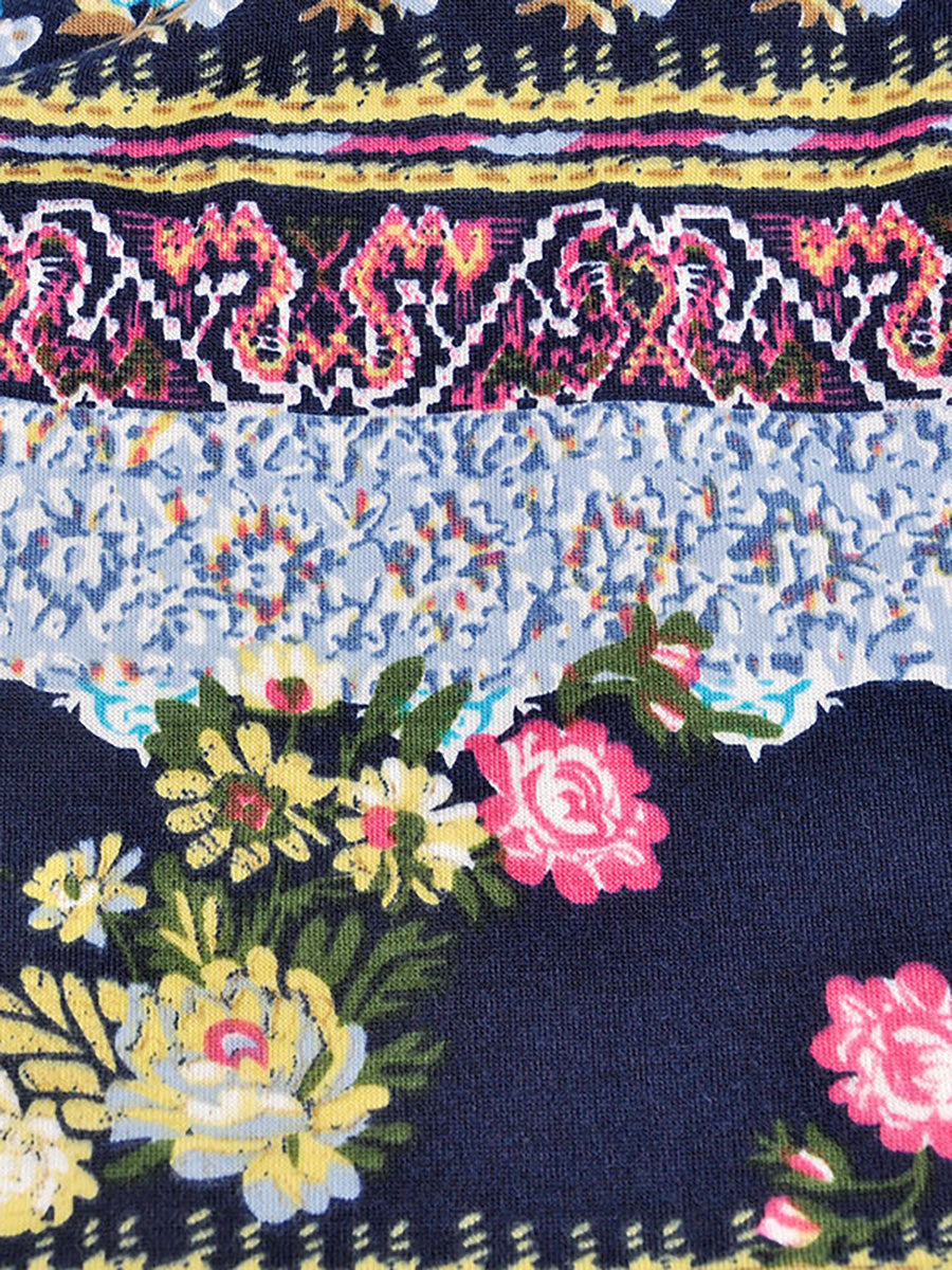 Gorro para mujer estilo bohemio de uso múltiple con motivo floral elegante para primavera, verano y otoño