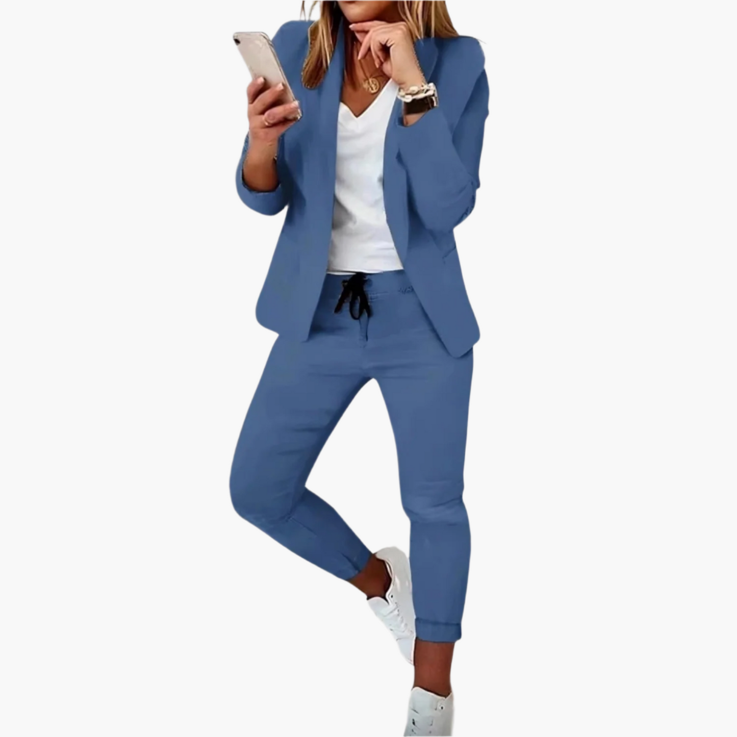 Ensemble tailleur décontracté femme blazer et pantalon style business chic confortable