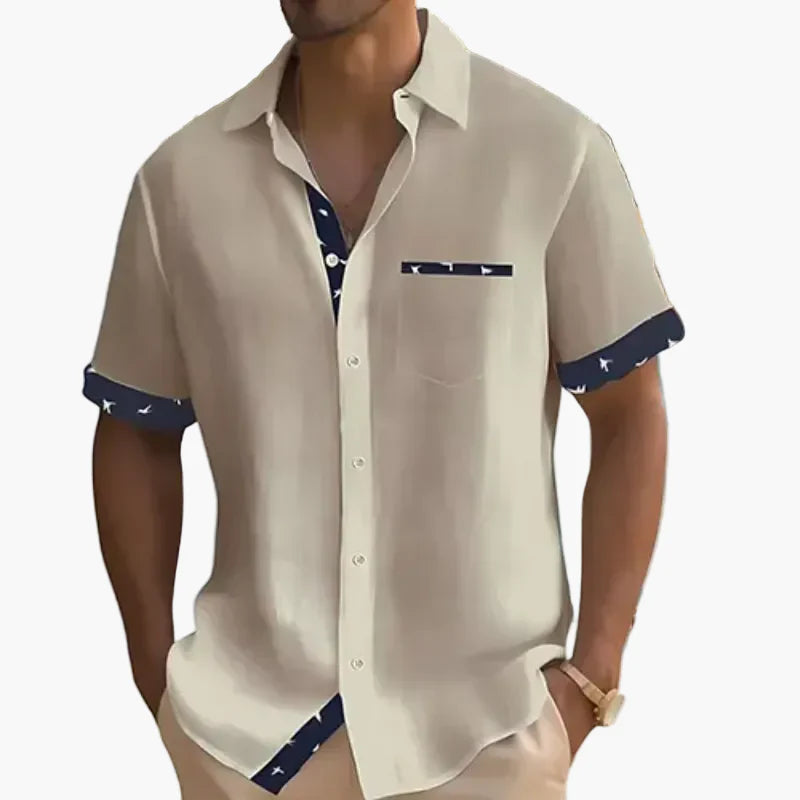 Chemise décontractée homme style estival à manches courtes – idéale pour les sorties et les vacances