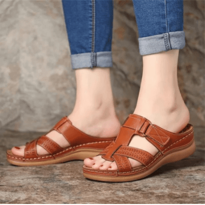 Bekväma slip-in sandaler med kilklack för dam – Chic stil för vardagsbruk