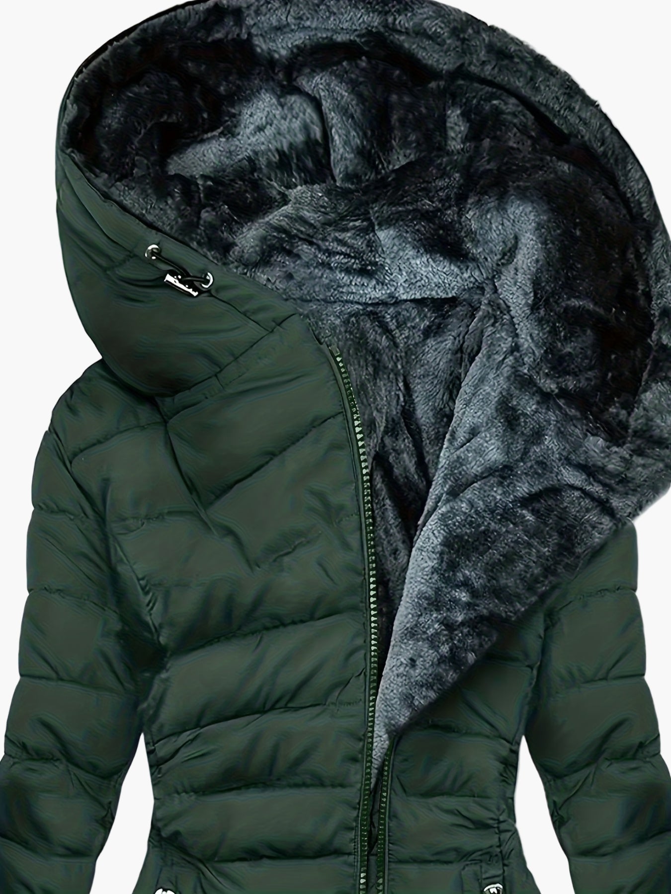 Manteau d'hiver élégant pour femme à capuche large – Style matelassé urbain