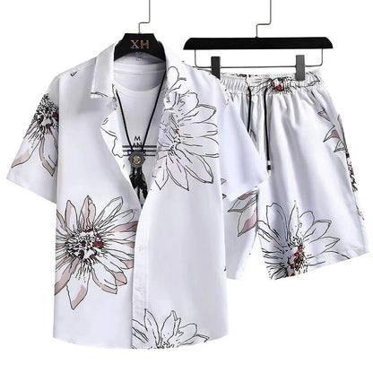 Ensemble Décontracté Homme Style Graphique Chemise à Manches Courtes et Short Été