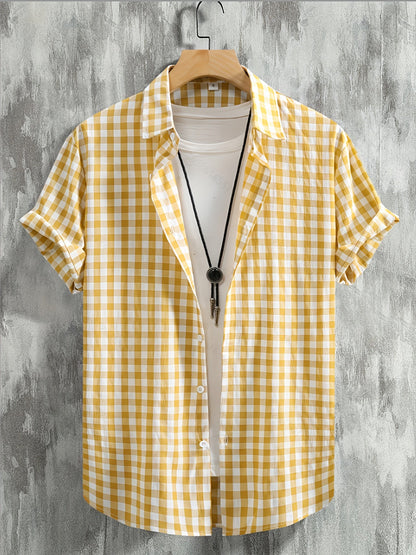 Casual Plaid Shirt for Men Versatile Urban Style