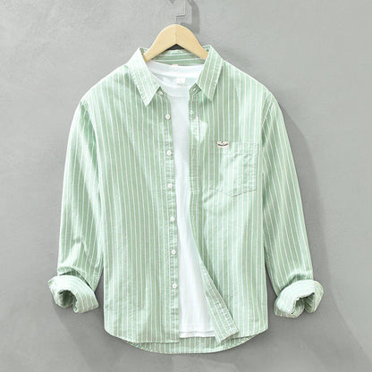 Edward – Chemise Oxford à Rayures en Coton pour Homme