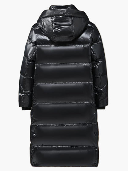 Manteau long doudoune à capuche style casual pour homme, idéal pour l’hiver urbain