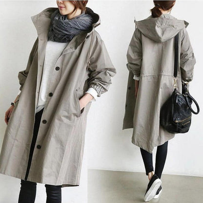 Amanda – Veste coupe-vent décontractée mi-longue à manches longues