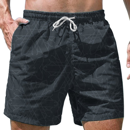 Short de Bain Homme Style Décontracté à Motif Graphique pour Plage et Piscine