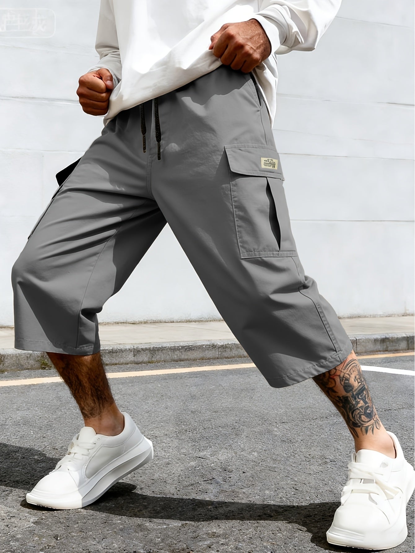 Bermuda cargo décontractée pour homme, style urbain polyvalent