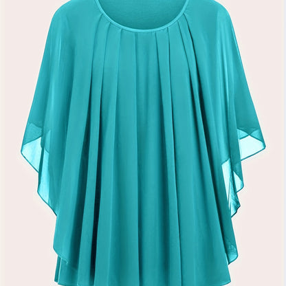 Blouse cape élégante femme grande taille style soirée ample