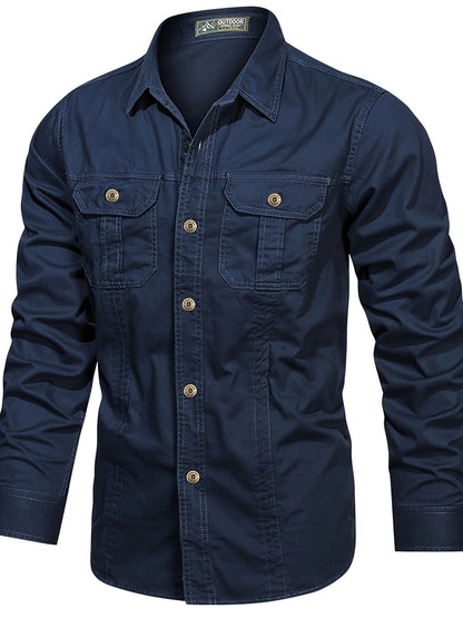 Men's casual long-sleeve shirt in outdoor style – Ideal for weekends and leisure activities