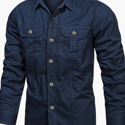 Men's casual long-sleeve shirt in outdoor style – Ideal for weekends and leisure activities