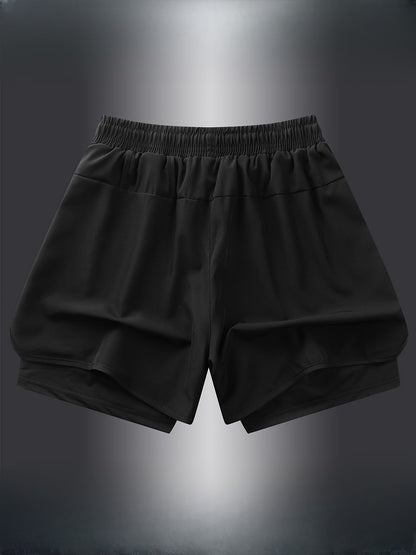Short de sport homme 2-en-1 style running avec sous-short intégré