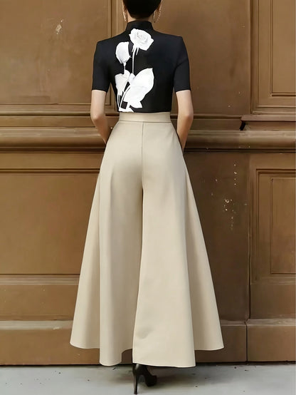 Pantalon large femme style élégant pour occasions formelles et quotidiennes