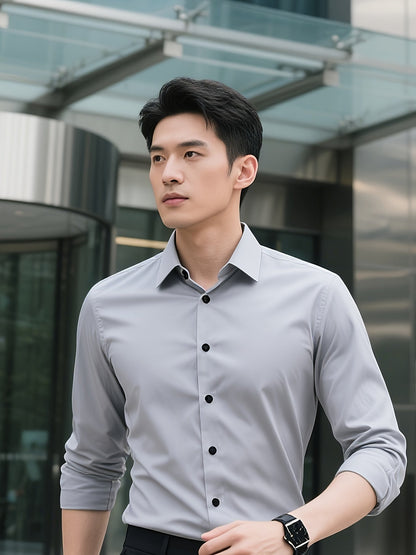 Elegant long-sleeve shirt for men - Slim fit, business and urban style