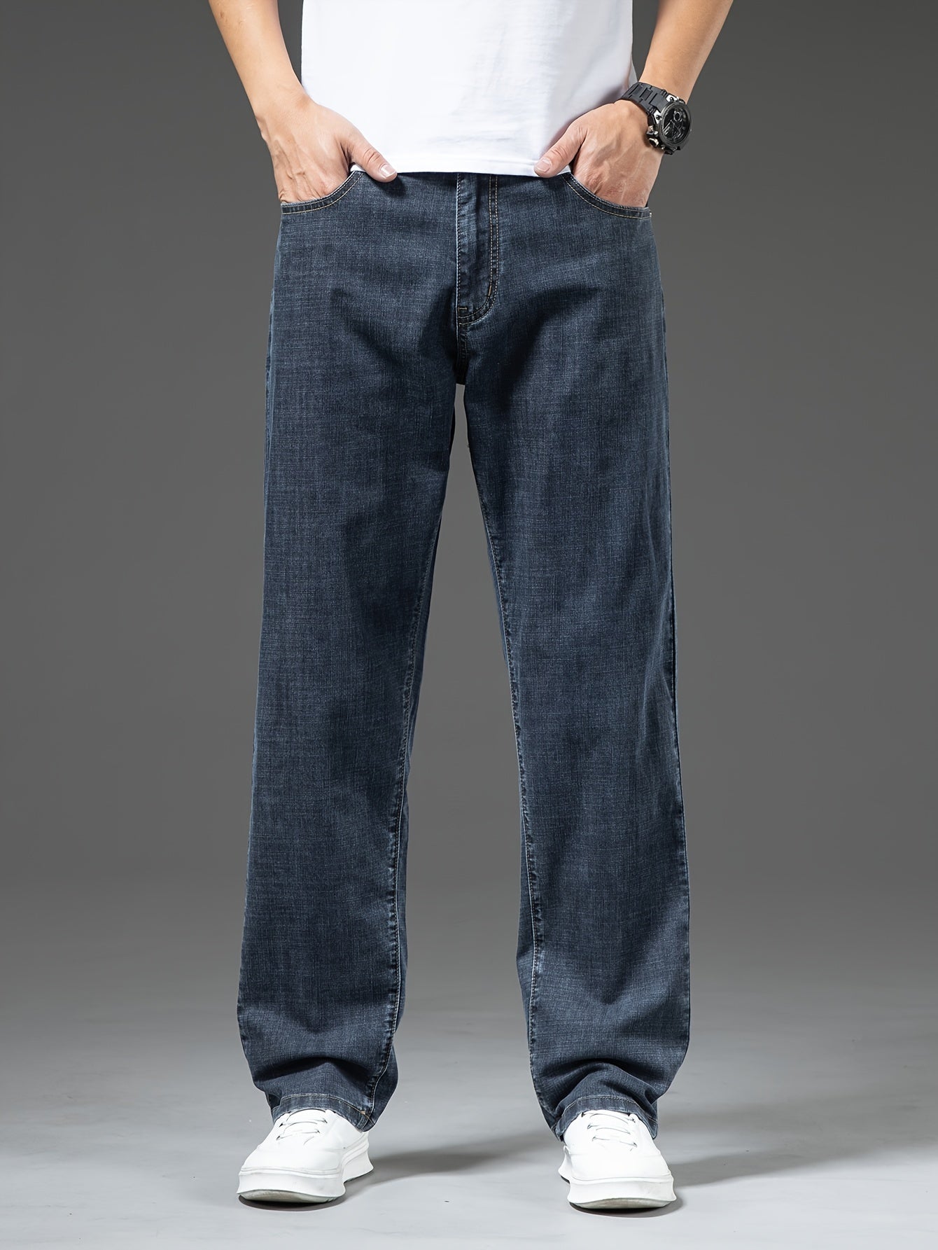 Herenjeans met rechte pasvorm, klassieke stijl, voor dagelijks gebruik