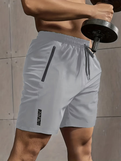 Korte sportbroek voor heren in fitnessstijl met ritszakken - Ideaal voor training en sportschool