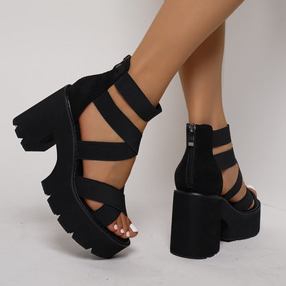 Sandales à talon plateforme pour femme, style tendance, idéales pour toutes occasions