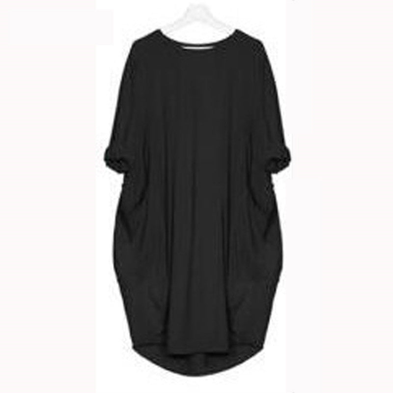 Emma – Robe Longue Évasée à Col Rond