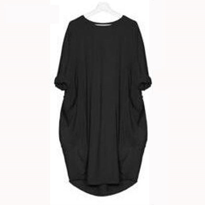 Emma – Robe Longue Évasée à Col Rond