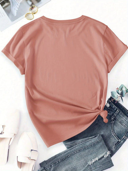 T-shirt Femme Style Décontracté avec Motif Fleurs Sauvages Illustration Botanique