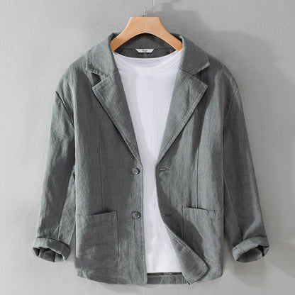 James – Veste de Costume Décontractée à Manches Courtes Rayées