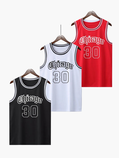 Débardeur de Basketball Homme Style Vintage avec Motif Chicago 30 - Idéal pour le Sport et les Loisirs