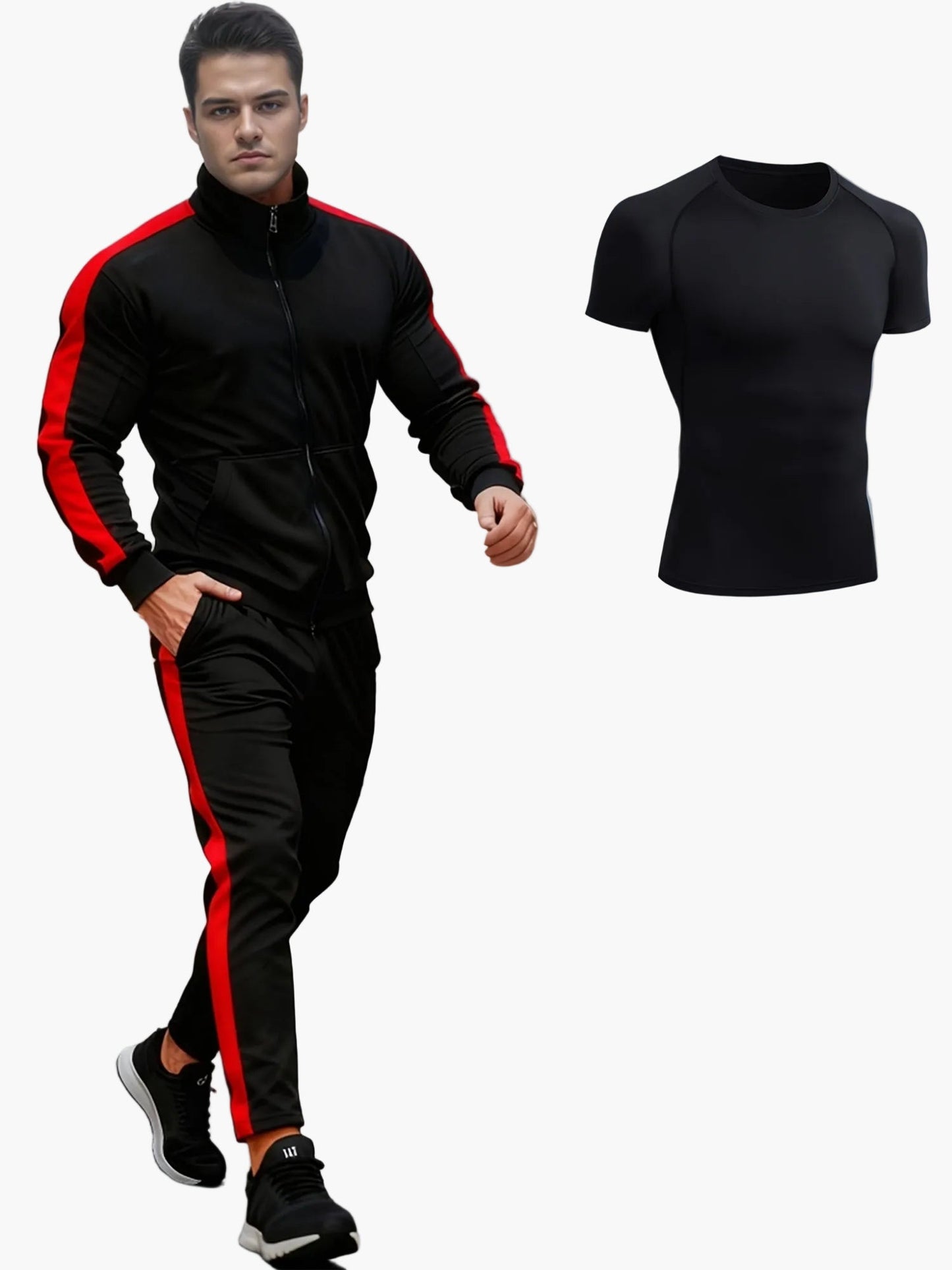 Survêtement Homme Style Sportif Ensemble Athlétique Polyvalent pour Entraînement et Loisirs