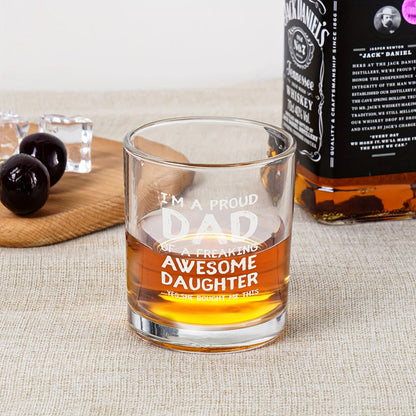 Whiskey Glass for Men – Humorous Gift for Dad, Classic Style, Perfect for Father's Day or Birthday