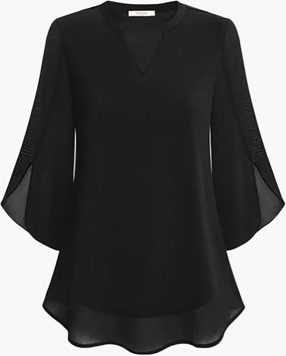 Elegante damesblouse met vleermuismouwen, losjes voor alle gelegenheden