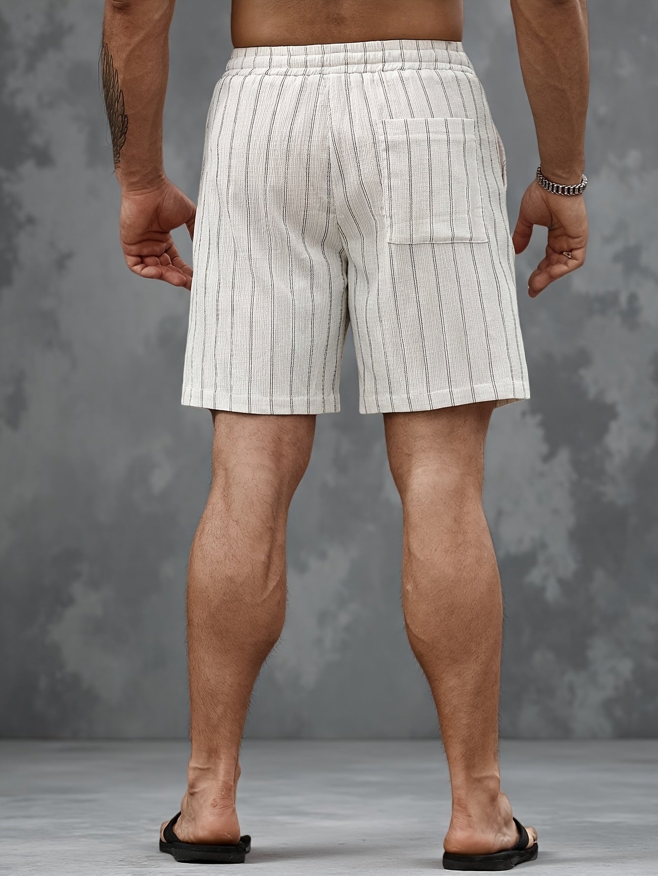 Shorts décontractés à rayures pour homme, style urbain tendance, idéals loisirs et sport