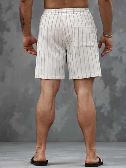 Shorts décontractés à rayures pour homme, style urbain tendance, idéals loisirs et sport