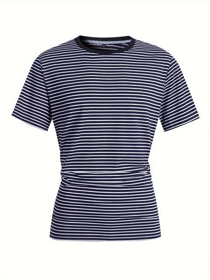 T-shirt a righe orizzontali uomo stile casual moderno maniche corte
