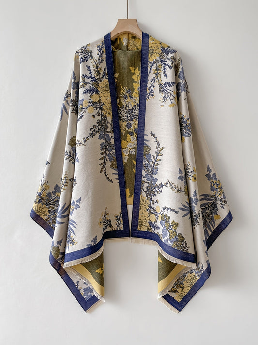 Eleganckie damskie kimono w kwiatowy wzór, styl casual chic