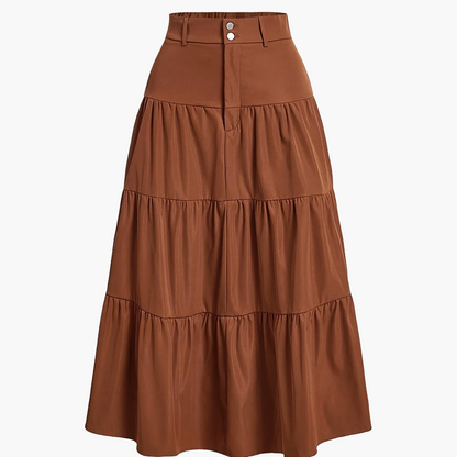 Jupe longue taille haute femme style bohème élégante pour printemps et été