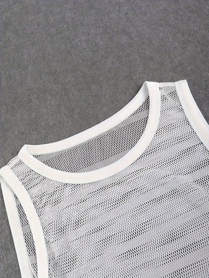 Conjunto de camiseta sin mangas y pantalones cortos para hombre, estilo deportivo casual para actividades y ocio