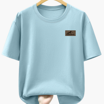 Casual men's T-shirt with mountain print, sporty style – Ideal for leisure and weekends