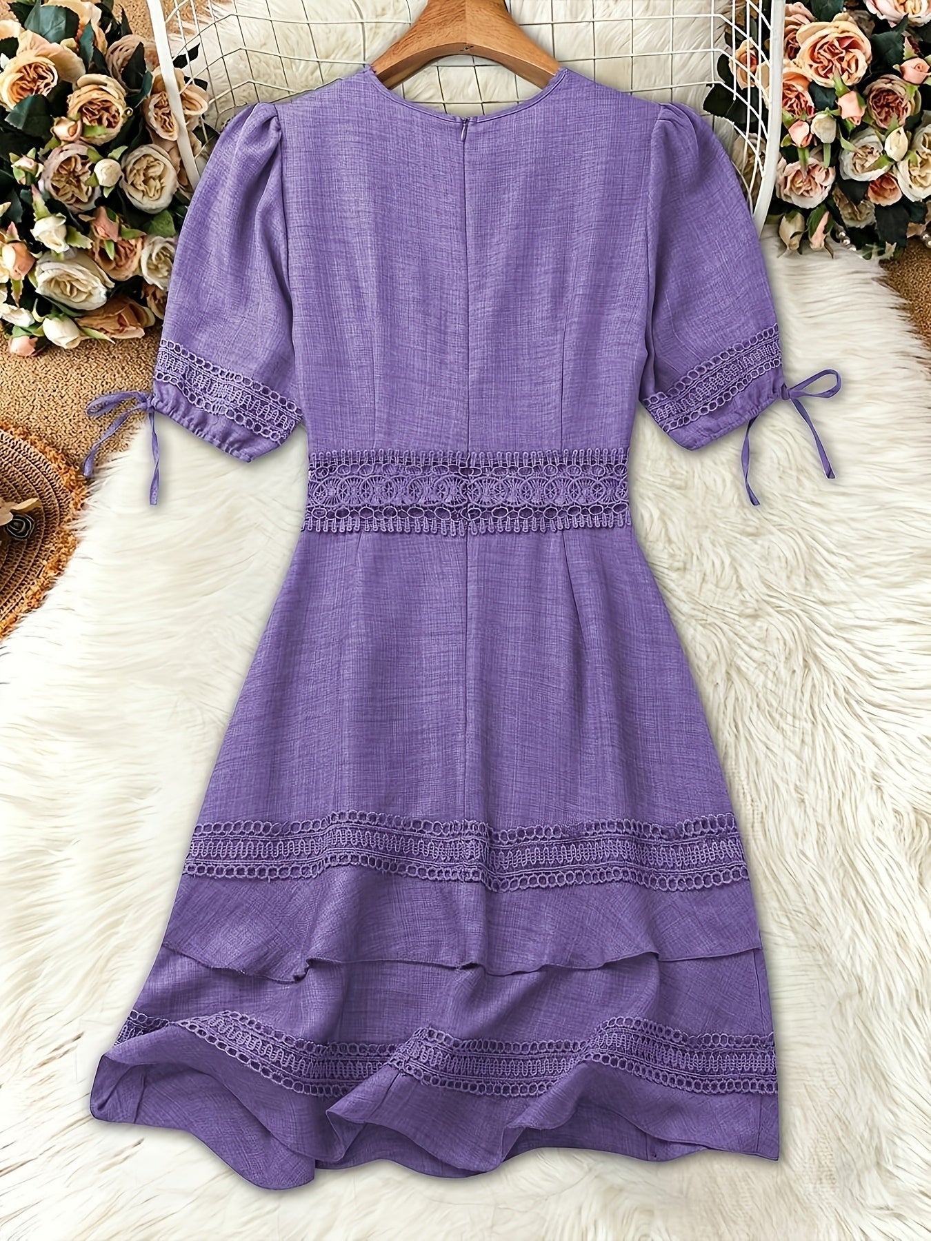 Elegant boheme-stil kjole til kvinder med flæser til forår og sommer