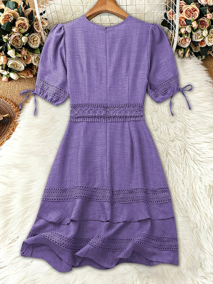 Elegant boheme-stil kjole til kvinder med flæser til forår og sommer