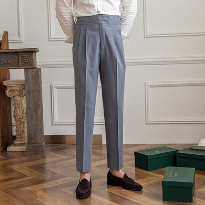 Pantalon habillé taille haute à pinces pour homme – Style élégant et ajusté, idéal affaires et occasions formelles